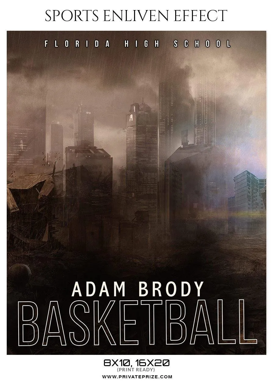 Adam Brody - Basketball Sports Enliven Effects Photography Template