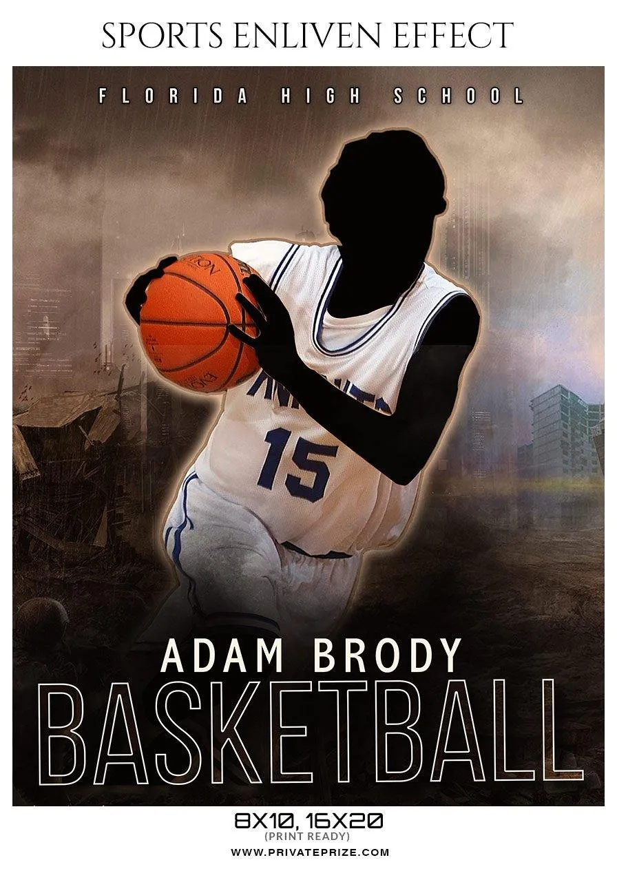 Adam Brody - Basketball Sports Enliven Effects Photography Template