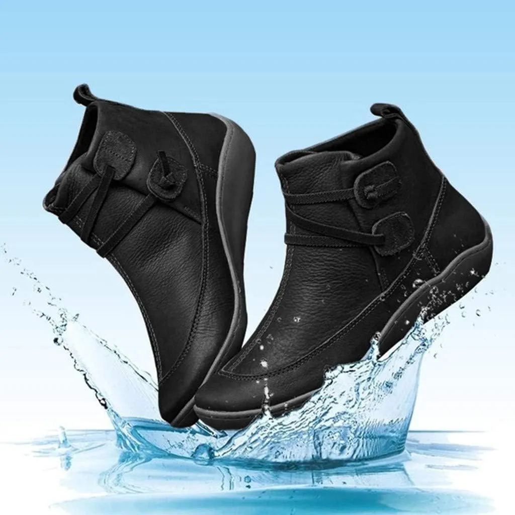 AMDBEL Ankle Boots for Women, Cowgirl Boots Women Slip On Loafers Chunky Block Heel Shoes Office Hollow-out Low Heel Booties