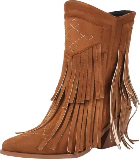 Ankle Boots for Women Embroidery Suede Booties White Western Cowboy Boots Trendy Chunky Heel Dress Booties
