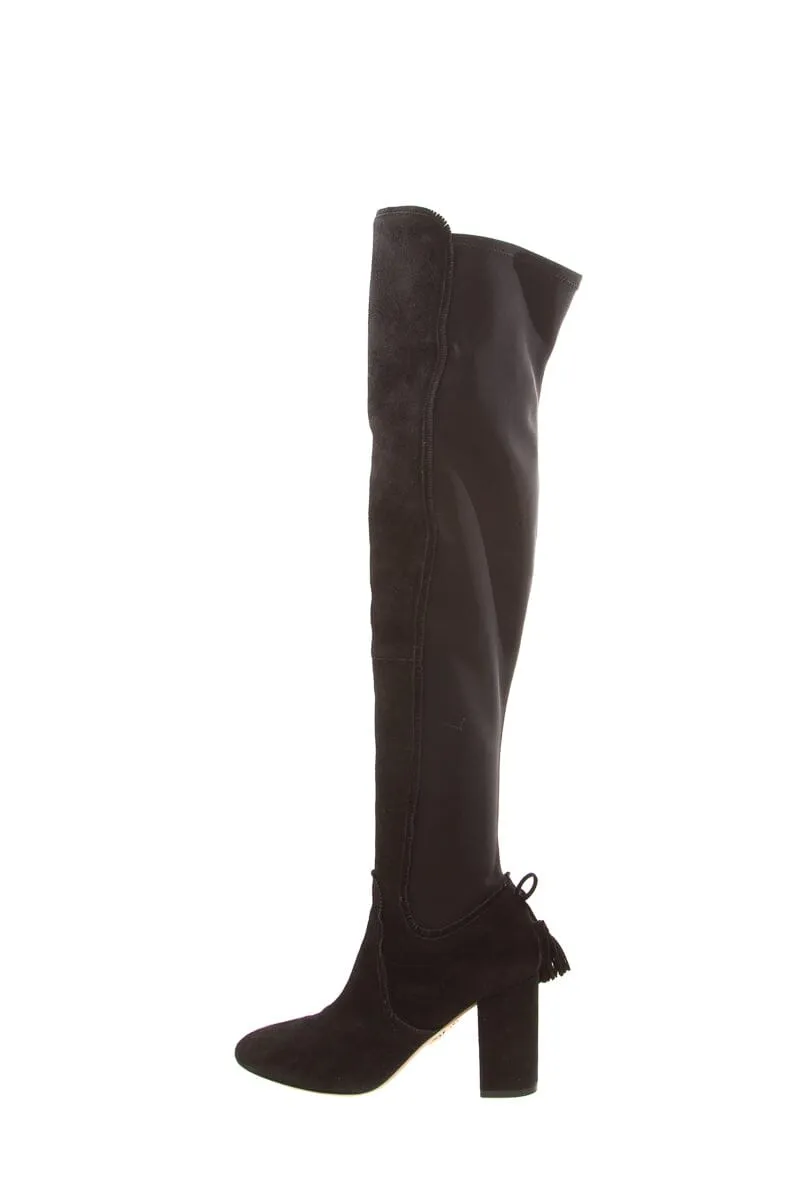 Aquazzura Black Suede Boots SZ 35.5