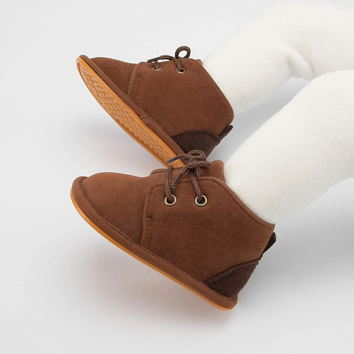 Baby Boys Girls Booties Fleece Anti-Slip Soft Sole Boots Toddler First Walker Warm Shoes