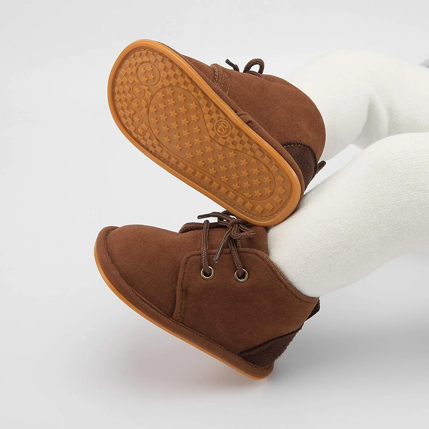 Baby Boys Girls Booties Fleece Anti-Slip Soft Sole Boots Toddler First Walker Warm Shoes
