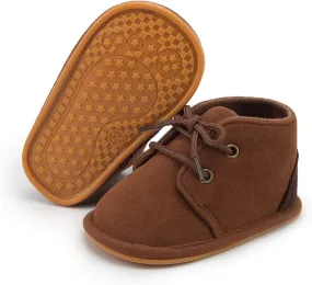 Baby Boys Girls Booties Fleece Anti-Slip Soft Sole Boots Toddler First Walker Warm Shoes