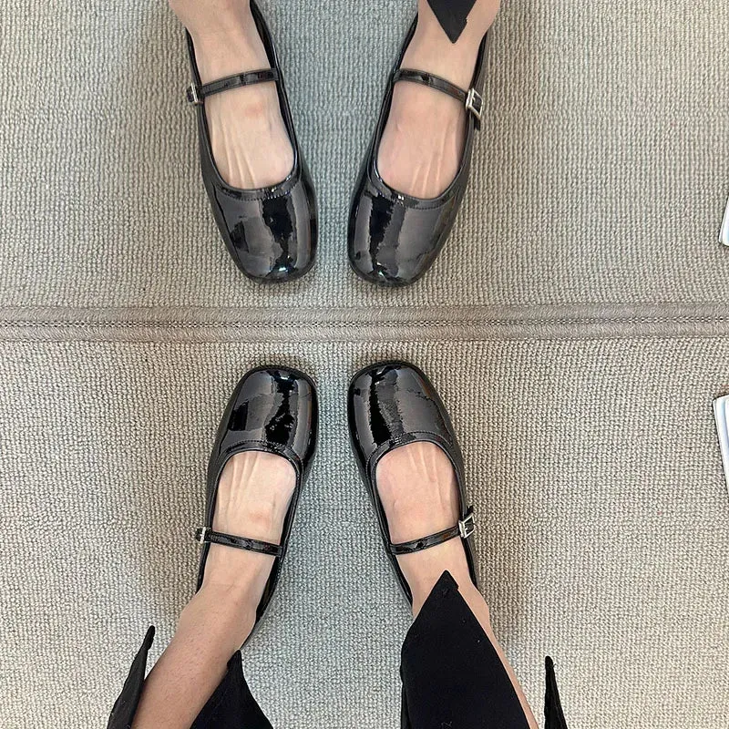 binfenxie  -  2024 Spring New Women Black Flat Shoes Fashion Red Ladies Casual Dress Mary Jane Shoes Soft Sole Round Toe Outdoor Ballerina