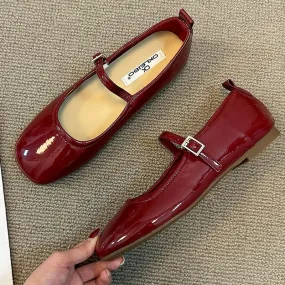 binfenxie  -  2024 Spring New Women Black Flat Shoes Fashion Red Ladies Casual Dress Mary Jane Shoes Soft Sole Round Toe Outdoor Ballerina