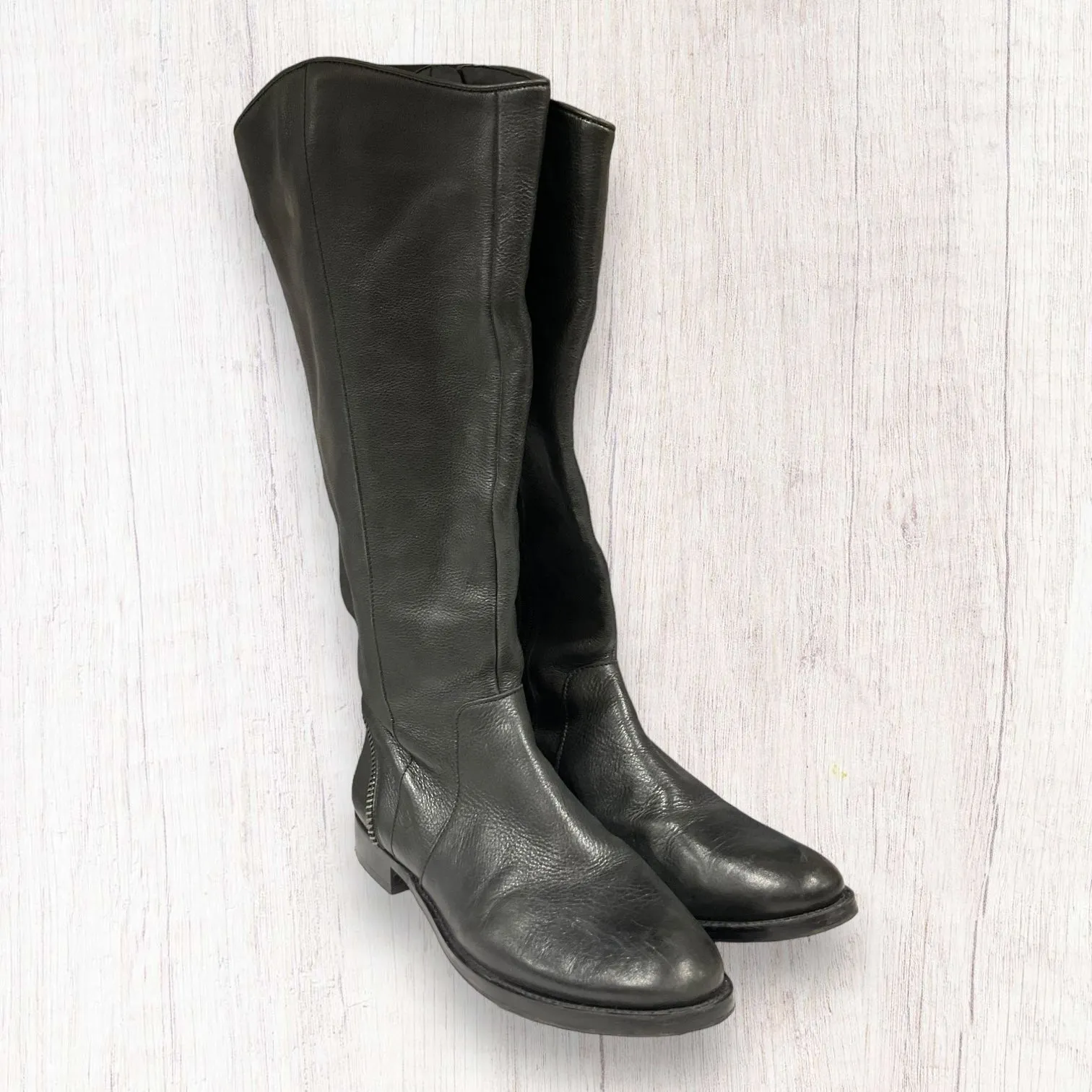Black Boots Knee Heels Arturo Chiang, Size 11