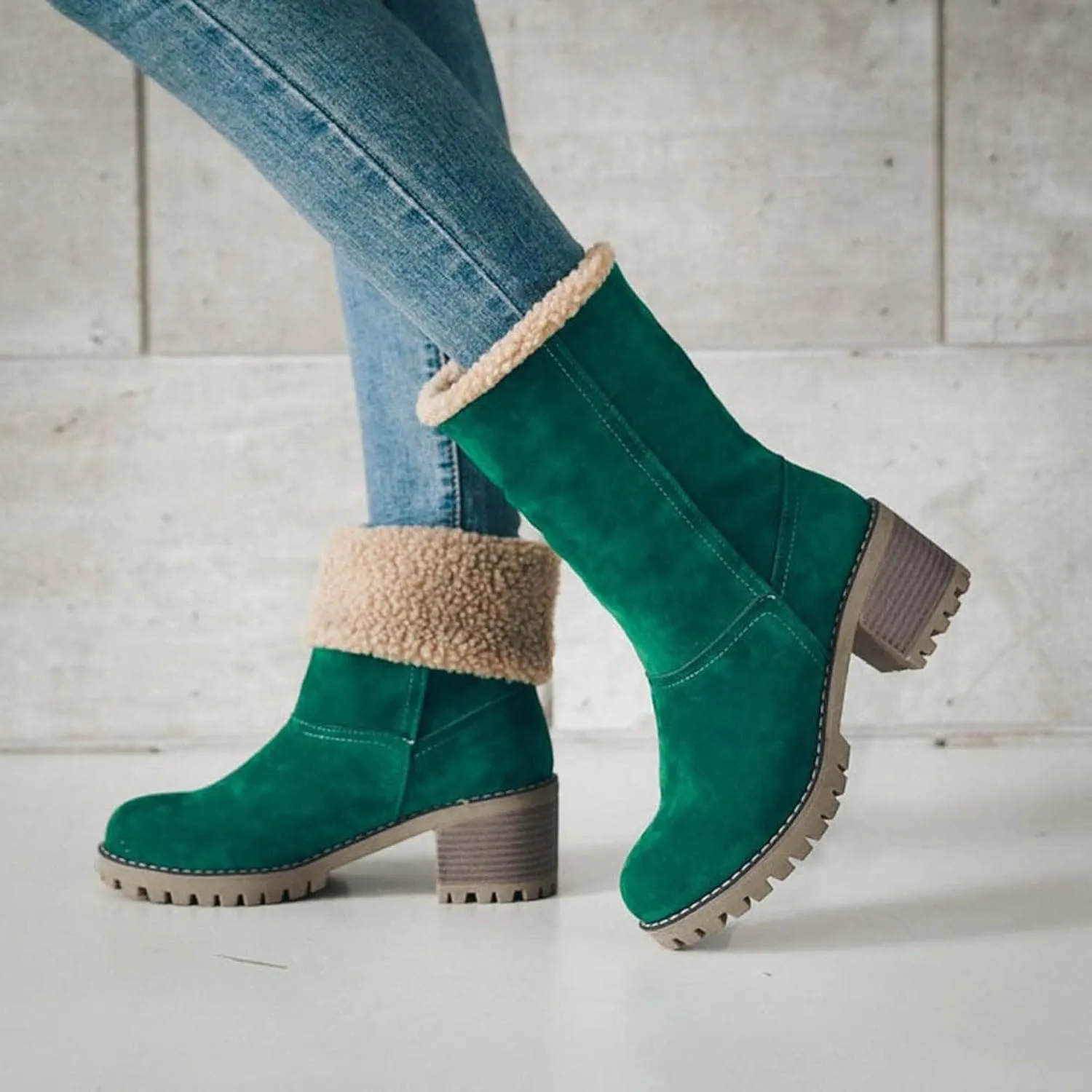 Boots for Women Winter Warm Snow Boots Ladies Casual Fashion Booties Ankle Boots Shoes Female Mid Calf Boots