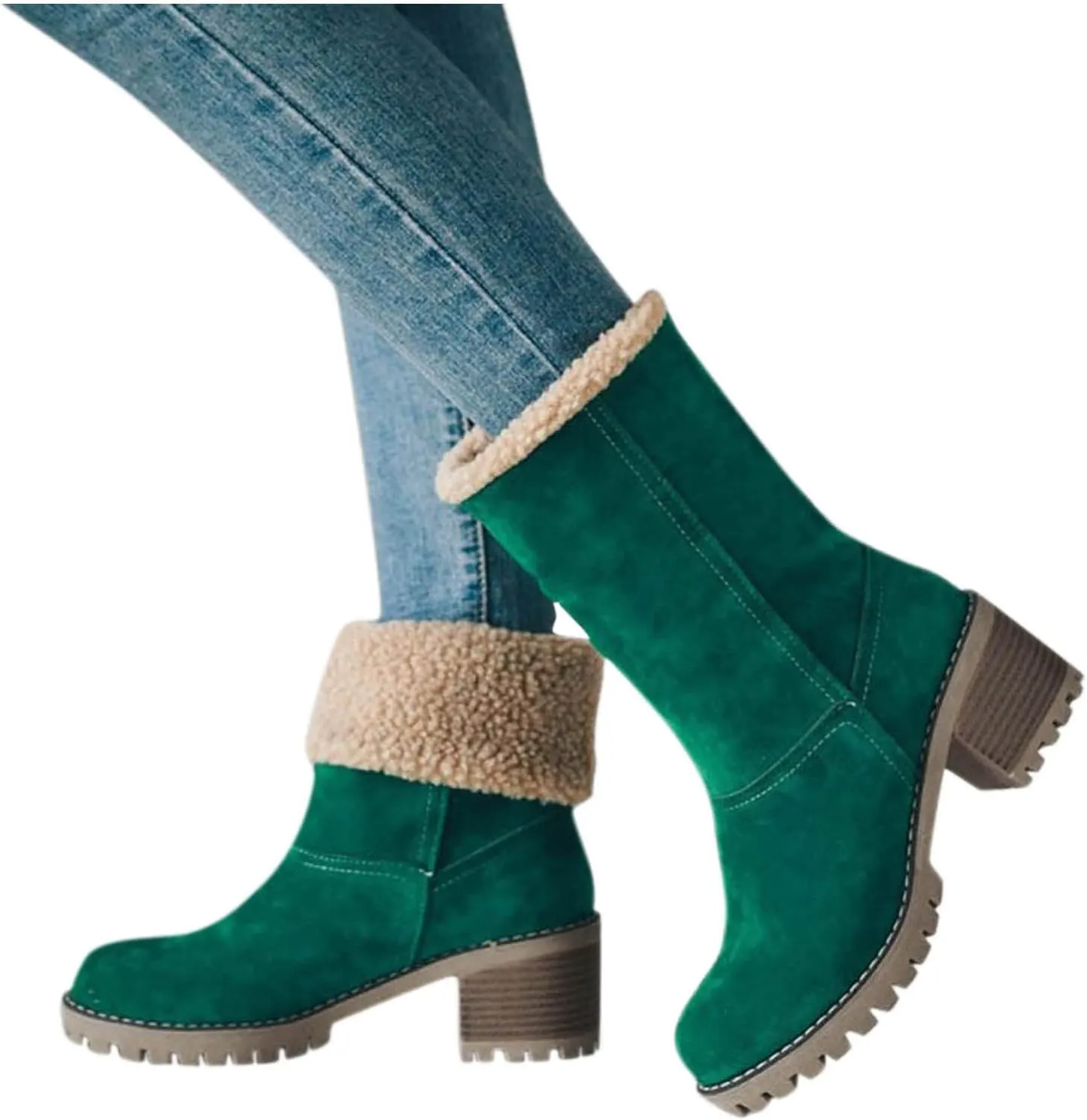 Boots for Women Winter Warm Snow Boots Ladies Casual Fashion Booties Ankle Boots Shoes Female Mid Calf Boots