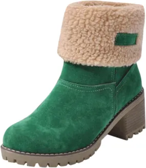 Boots for Women Winter Warm Snow Boots Ladies Casual Fashion Booties Ankle Boots Shoes Female Mid Calf Boots