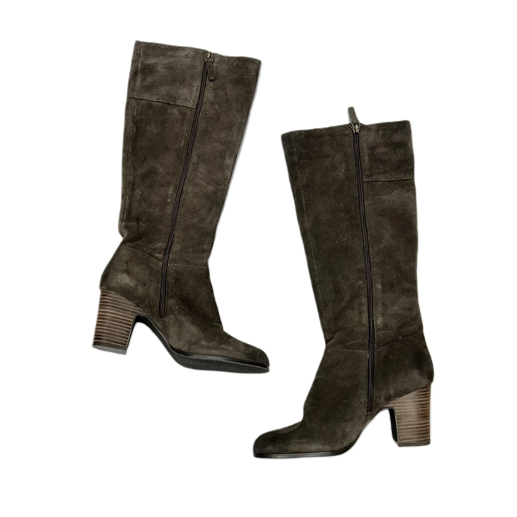 Boots Knee Heels By Terosi In Taupe, Size: 7.5