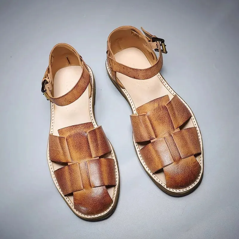 Buckle Weave Gladiator Sandals