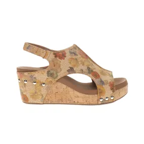 Carley Studded Floral Wedge Sandals