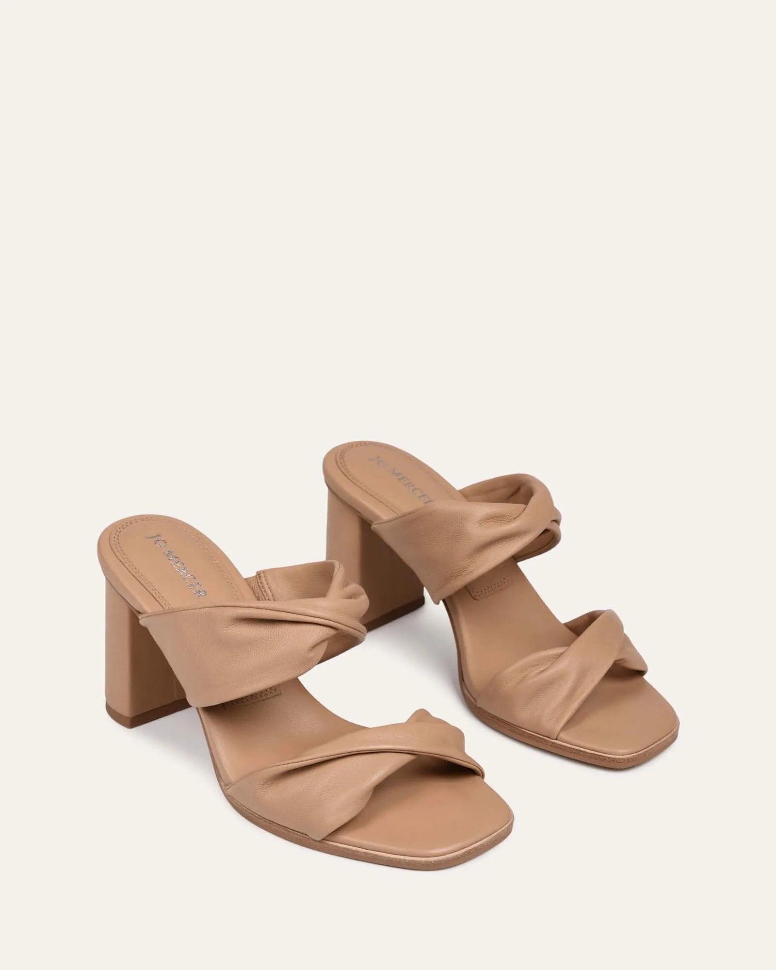 CAYLIE HIGH HEEL SANDALS BEIGE LEATHER