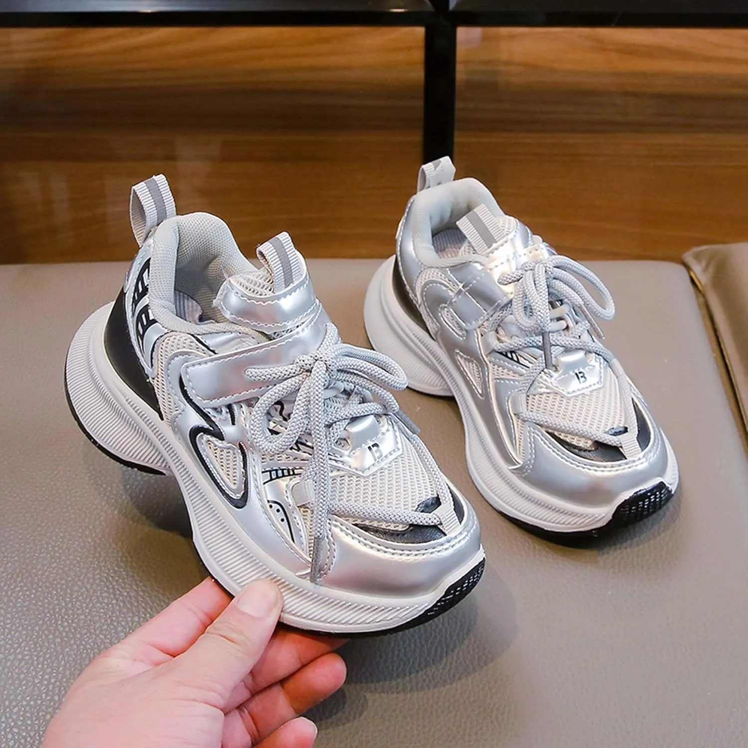 Children's Sports Shoes-Boys Girls Sports Tennis Shoes Lightweight Breathable Running Shoes Outdoor Non-Slip Training Shoes