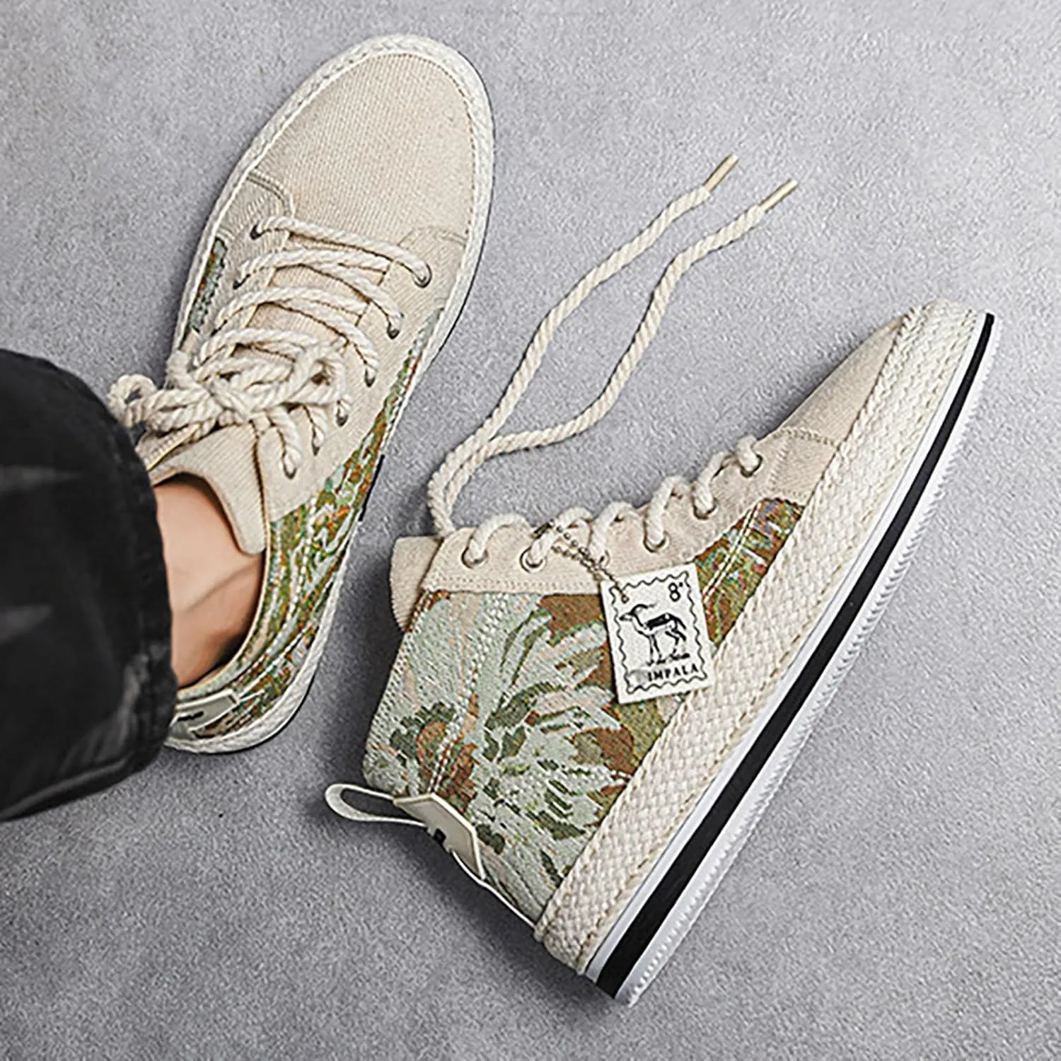 DIYCAM Men's High-Top Casual Canvas Classic Comfortable Sneaker or Fashion Tennis Shoe Casual Skate Shoes Lace Up Walking Shoes Boy's Casual Outdoor Youth Shoes