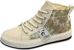 DIYCAM Men's High-Top Casual Canvas Classic Comfortable Sneaker or Fashion Tennis Shoe Casual Skate Shoes Lace Up Walking Shoes Boy's Casual Outdoor Youth Shoes