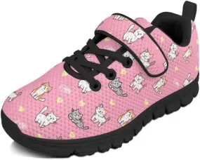 Girls Boys Hook & Loop Closure Sneakers Unisex Child Kids Anti-Slip Lightweight Shoes