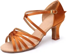 high Heels for Women High Heels Latin Dance Shoes for Women and Girls, High-Heeled Tango Dance Shoes, Soft Dance Shoes, Ballroom Dance Sandals(Brass,Size 35-22.5cm) Womens Heels