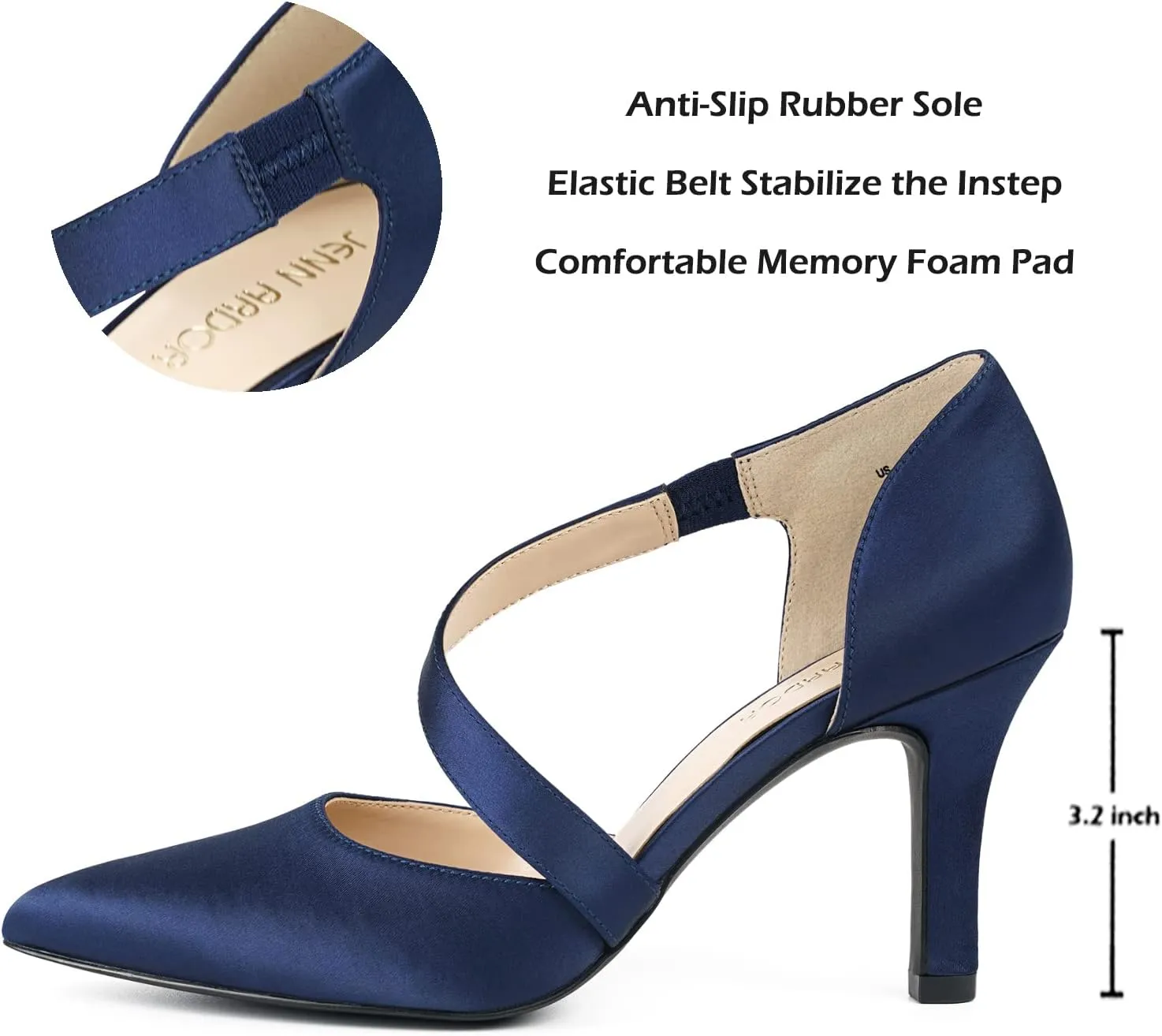 JENN ARDOR Women's High Heels Closed Pointed Toe Heels 3 inch Stilettos Heels Pumps
