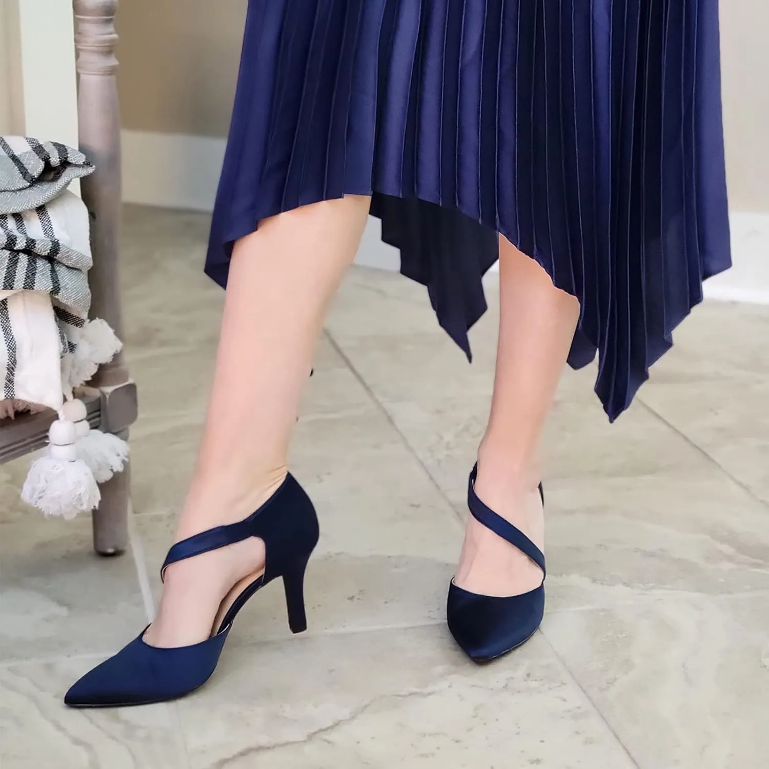 JENN ARDOR Women's High Heels Closed Pointed Toe Heels 3 inch Stilettos Heels Pumps