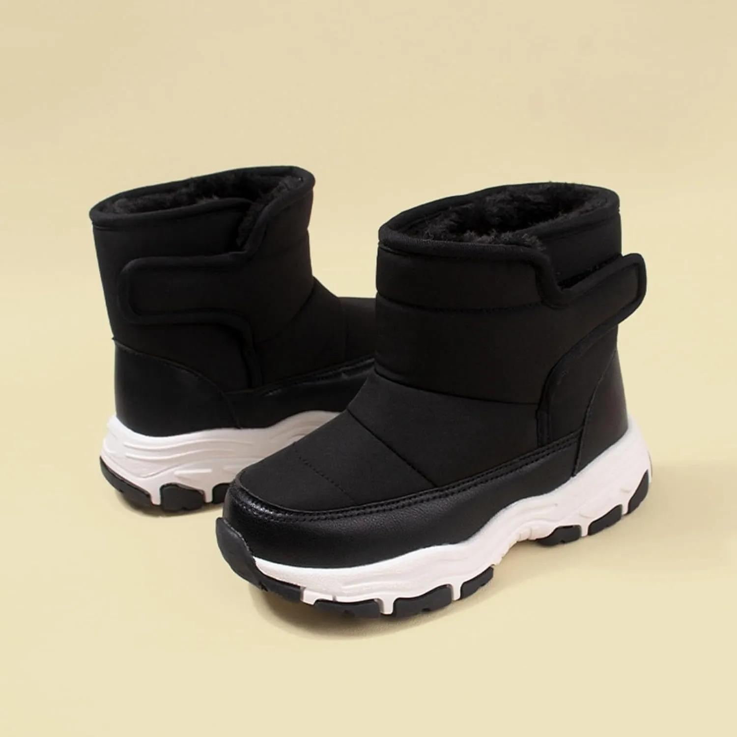 Kids Boys Winter Snow Boots Soft Sole Shoes Water-Proof Fleece Fr Lined Hiking Sneaker Insulated Mud Boots Kids