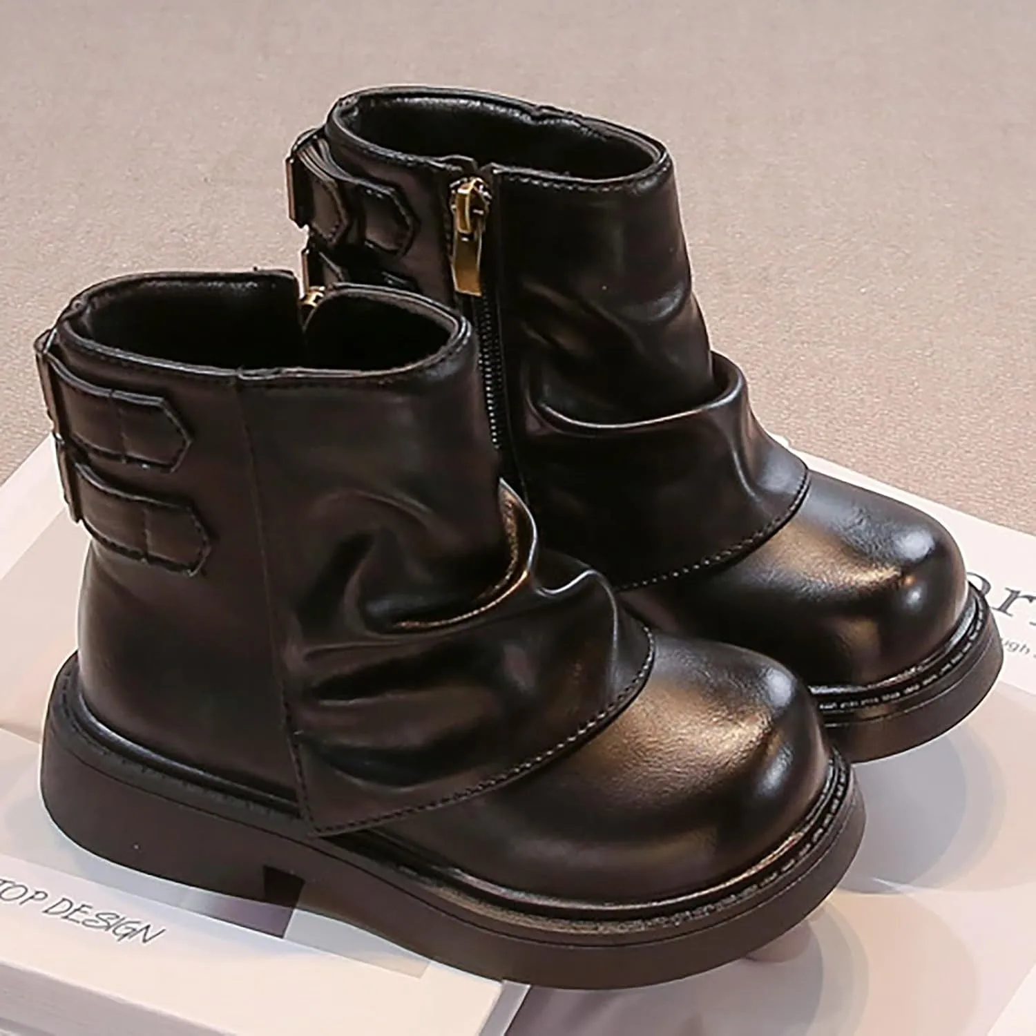 Kids Girls Boys Short Ankle Boots Little Kid aterproof Outdoor Booties Leather Cozy Lightweight Sport Shoes