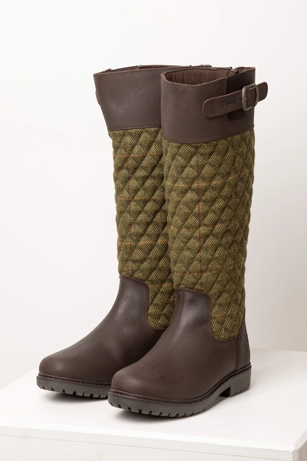 Womens Middleham Quilted Tweed Ankle Boots - Stylish & Durable