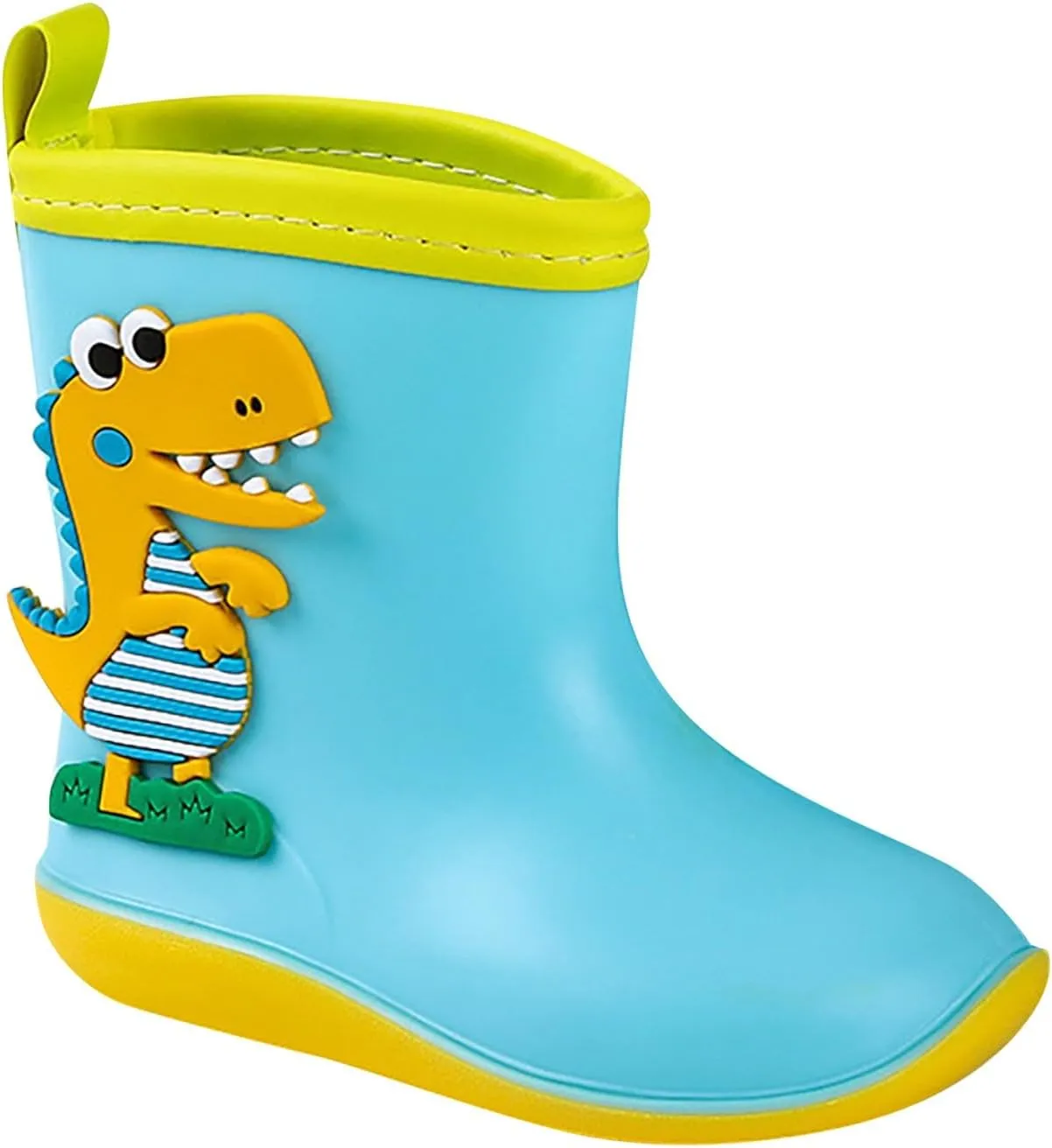 Little Child Toddler Boys Girls Multicolor Rain Boots Dinosaur Print Non Slip Flat Rain Shoes Sugar Boots Toddler