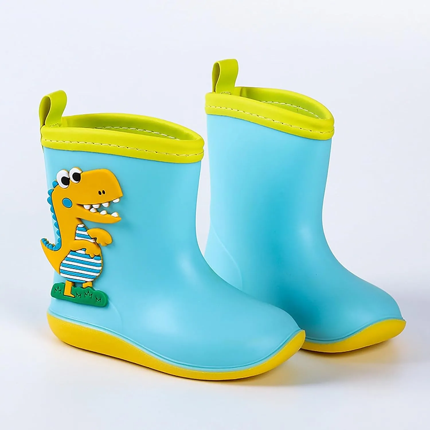 Little Child Toddler Boys Girls Multicolor Rain Boots Dinosaur Print Non Slip Flat Rain Shoes Sugar Boots Toddler