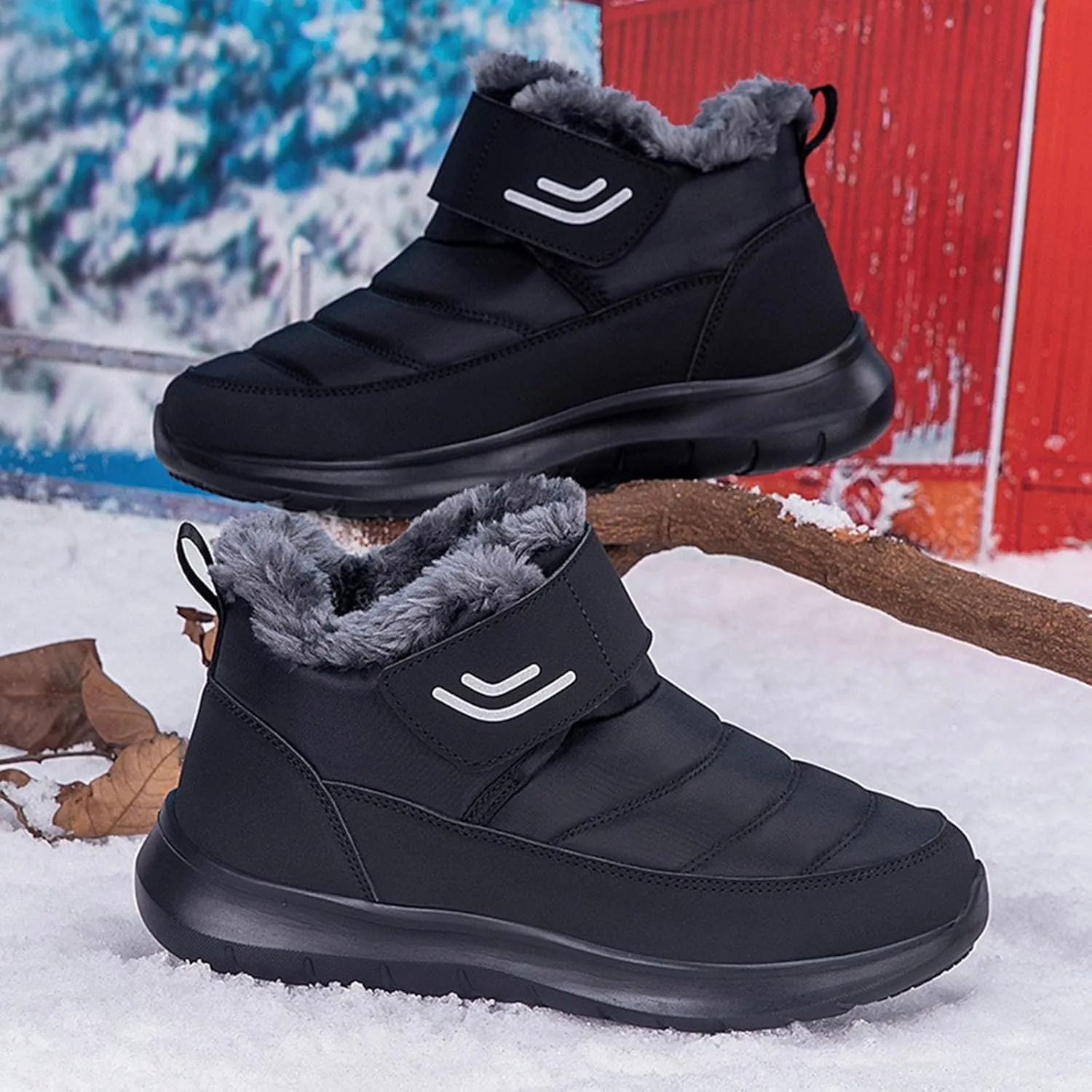 Men's and Women's Waterproof Cotton Boots Suitable for Winter Thickened for Warmth Lightweight and Comfortable