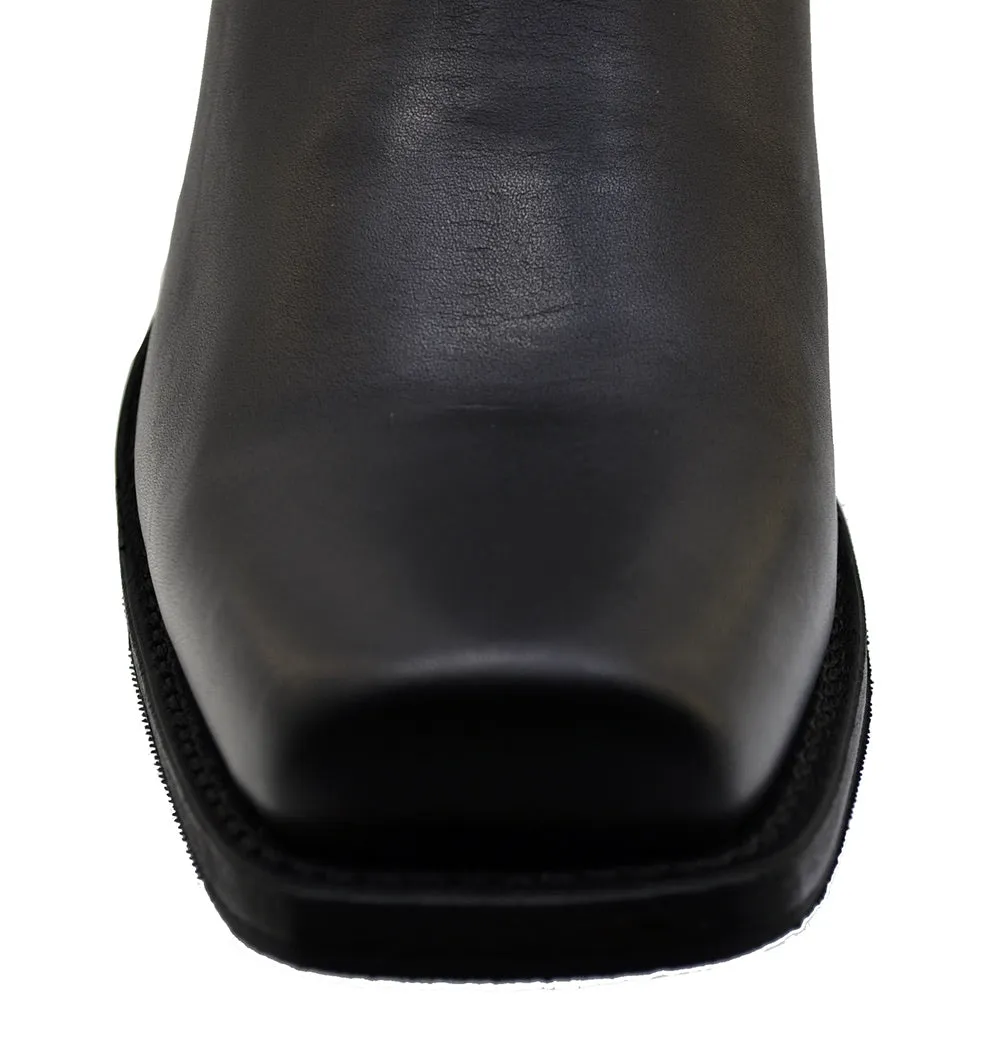 Men's Biker Boots Sendra 8286 Harness Black Leather Cuban Heel