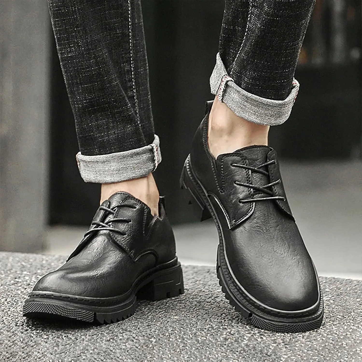 Men's Leather Work & Dress Fit Shoes Comfortable & Fashionable Oxford Casual Business Shoes, Perfect for Offices Events & Casual Outings