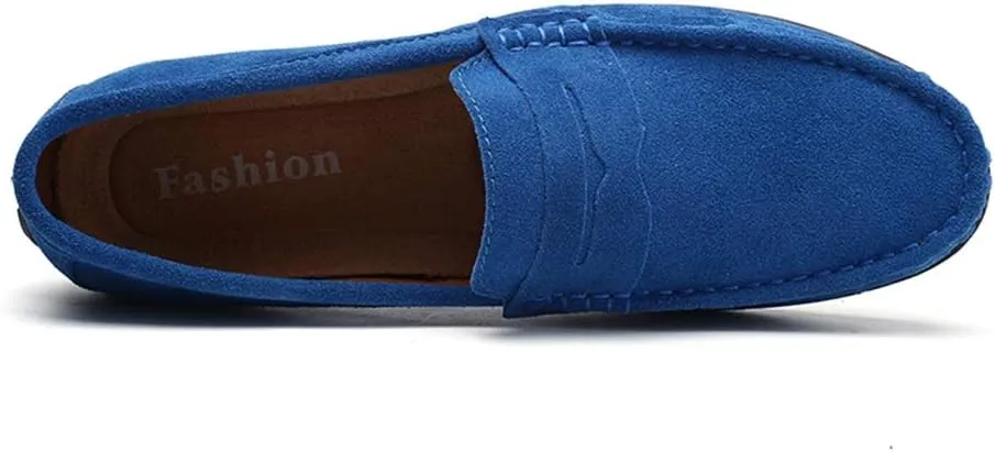 Men's Penny Loafer Suede Slip on Shoes Moc Toe Anti Slip Driving Shoes