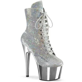 Pleaser Adore 1020SQ-02 Womens 7" Heel, Platform Front Lace Pole Dance Ankle Boots