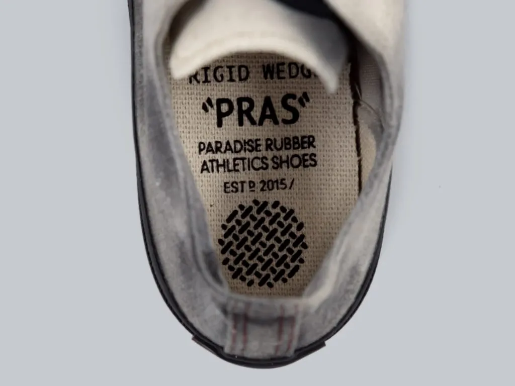 Pras Shellcap Low "Mura" Uneven Hand Dyed Sneakers Grey/Black