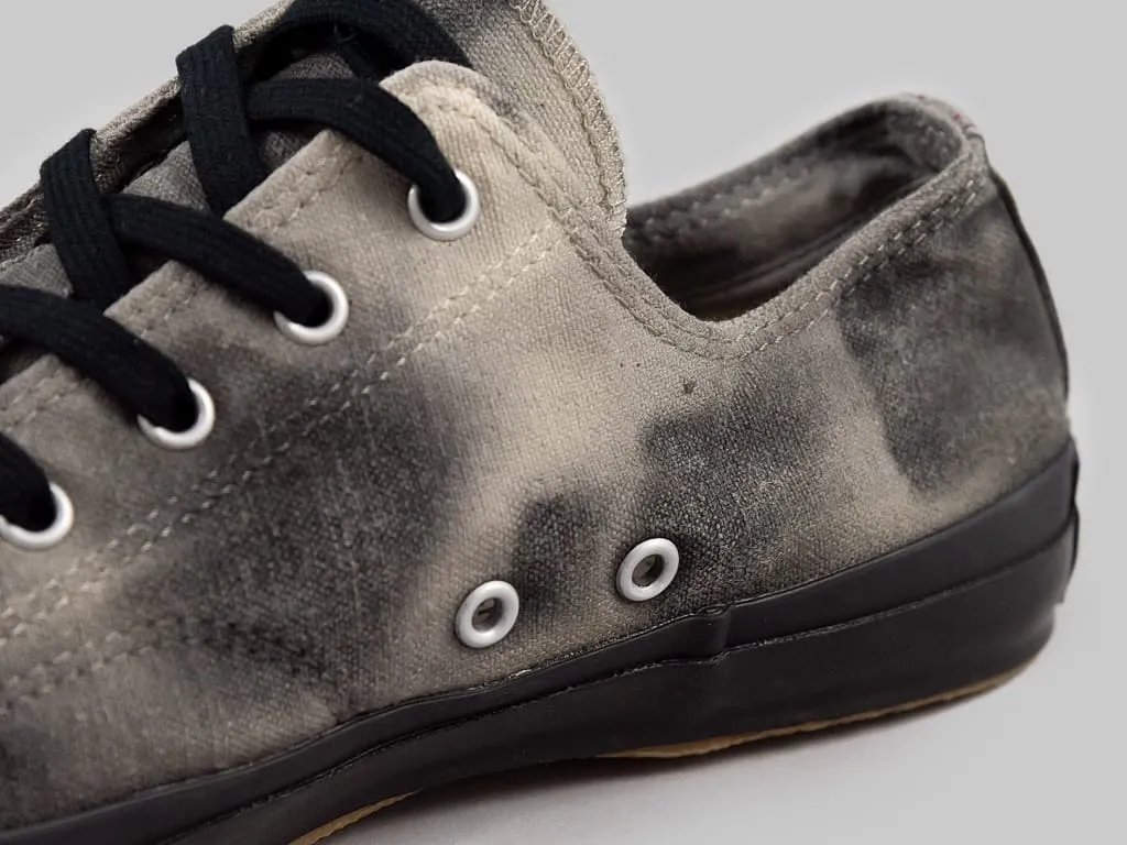 Pras Shellcap Low "Mura" Uneven Hand Dyed Sneakers Grey/Black