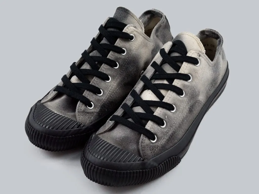 Pras Shellcap Low "Mura" Uneven Hand Dyed Sneakers Grey/Black