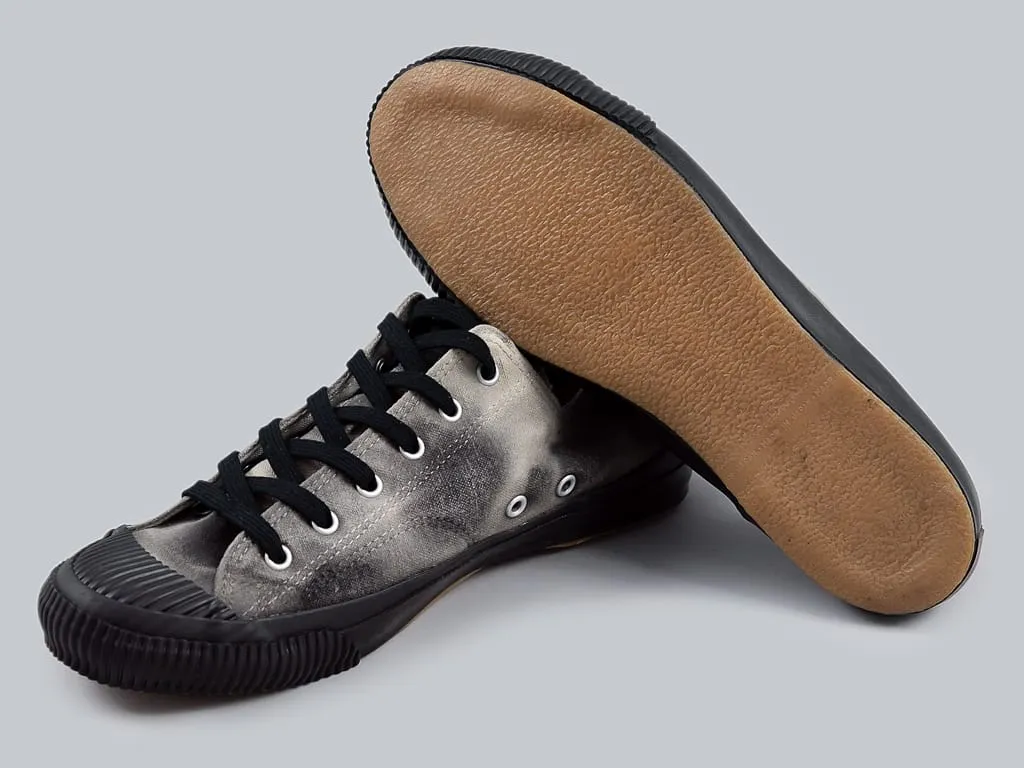 Pras Shellcap Low "Mura" Uneven Hand Dyed Sneakers Grey/Black