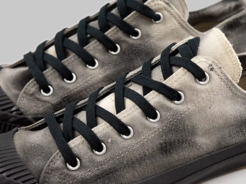Pras Shellcap Low "Mura" Uneven Hand Dyed Sneakers Grey/Black
