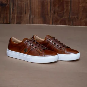 Round Nguni Trim Sneaker Tan/Brass/White