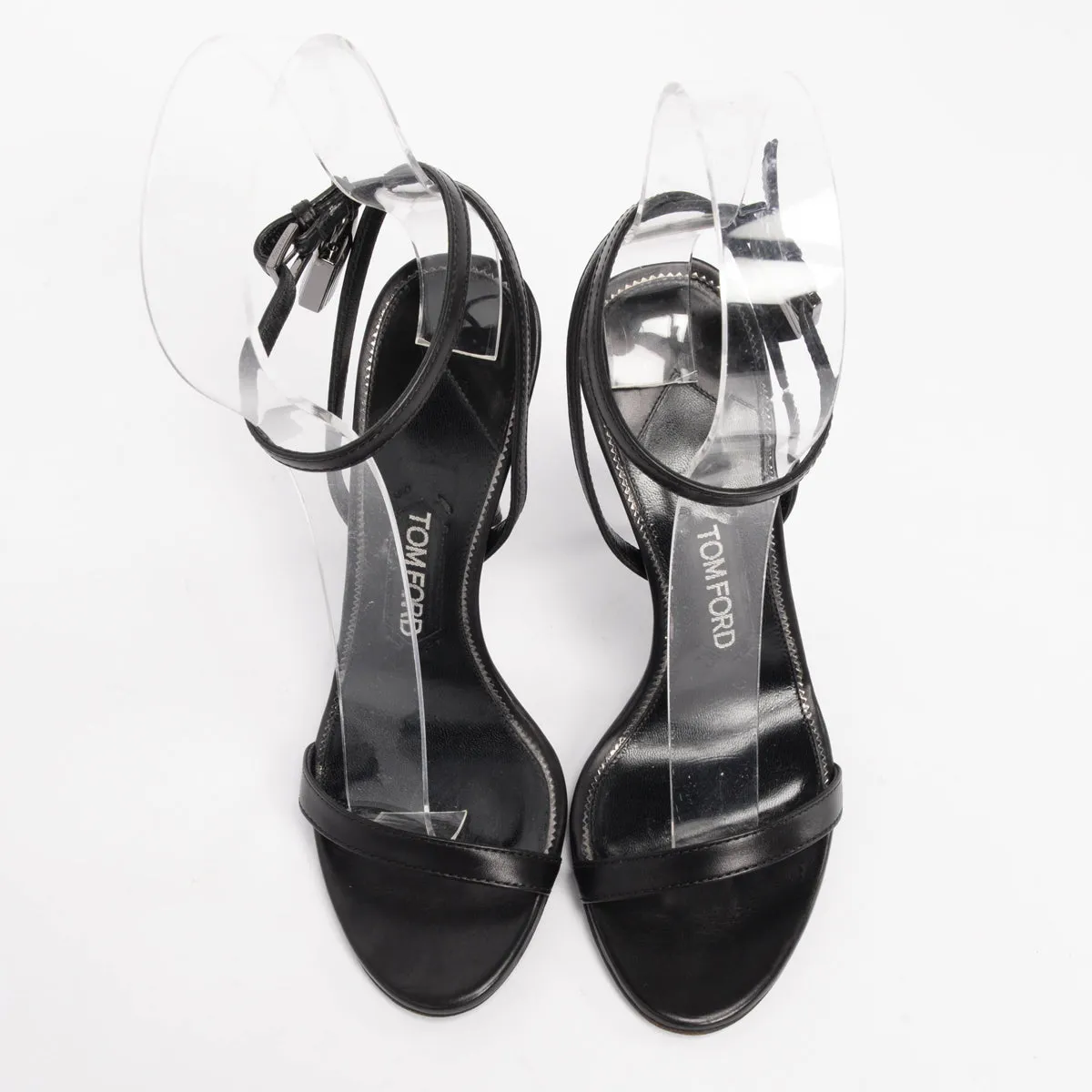 Tom Ford Black Nappa Padlock Sandals 35.5