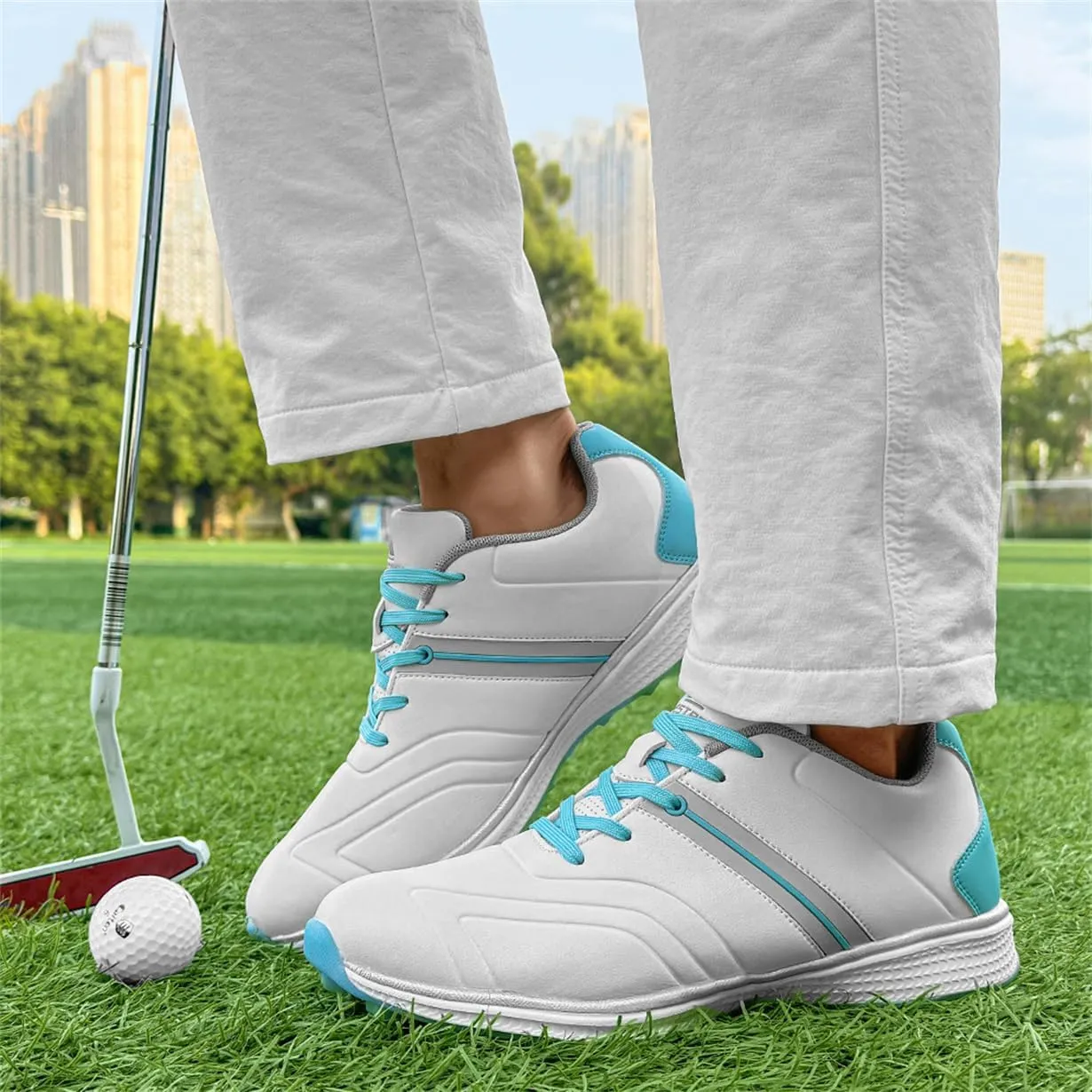 Waterproof Golf Shoes Female Spikeless Golf Sneakers Lightweight Anti Slip Walking Footwears