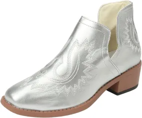 Western Boots Women Fashion Boots for Women Dressy Low Heel Round Toe Chunky Heel Low Heels Slip on Fashionable