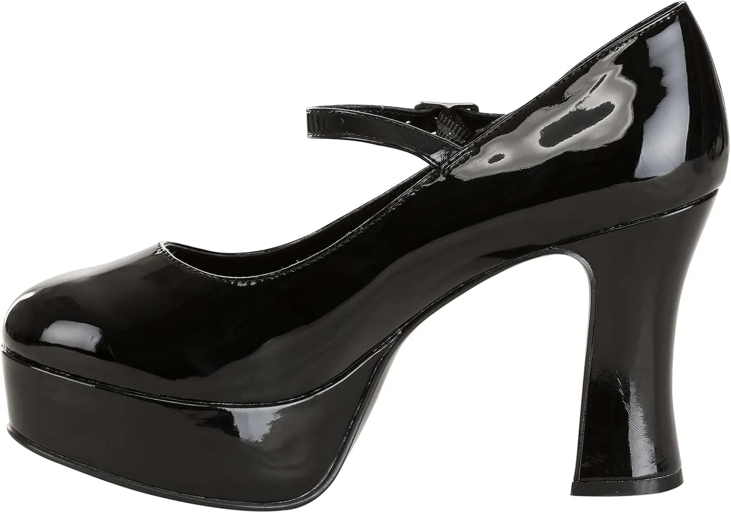 Women's Faux Leather Shoes, Mary Jane Platform Shoes, Shiny Faux Patent Leather, Adjustable in-Step Strap