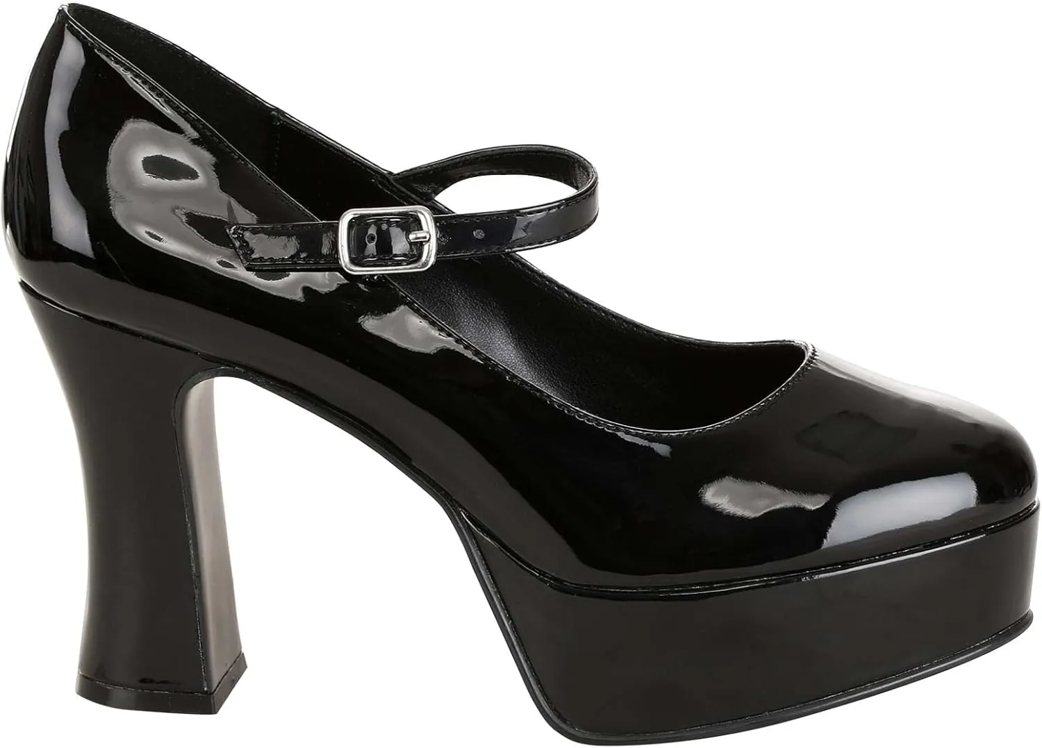Women's Faux Leather Shoes, Mary Jane Platform Shoes, Shiny Faux Patent Leather, Adjustable in-Step Strap