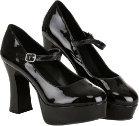 Women's Faux Leather Shoes, Mary Jane Platform Shoes, Shiny Faux Patent Leather, Adjustable in-Step Strap