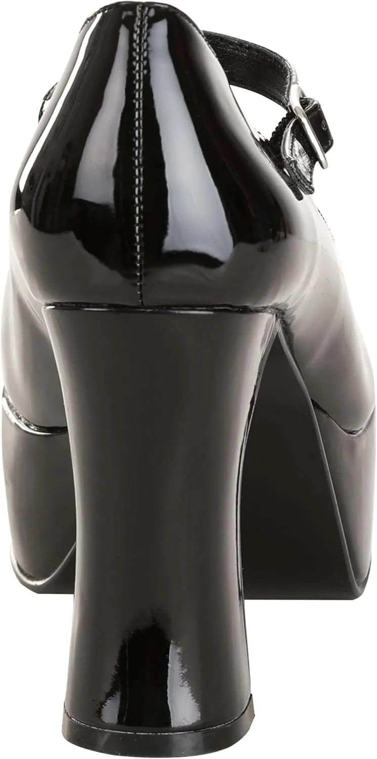 Women's Faux Leather Shoes, Mary Jane Platform Shoes, Shiny Faux Patent Leather, Adjustable in-Step Strap