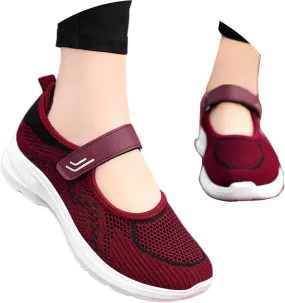Womens Lightweight Walking Shoes Mesh Breathable Slip On Mary Jane Sneaker Casual Soft Casual Toddler Shoes