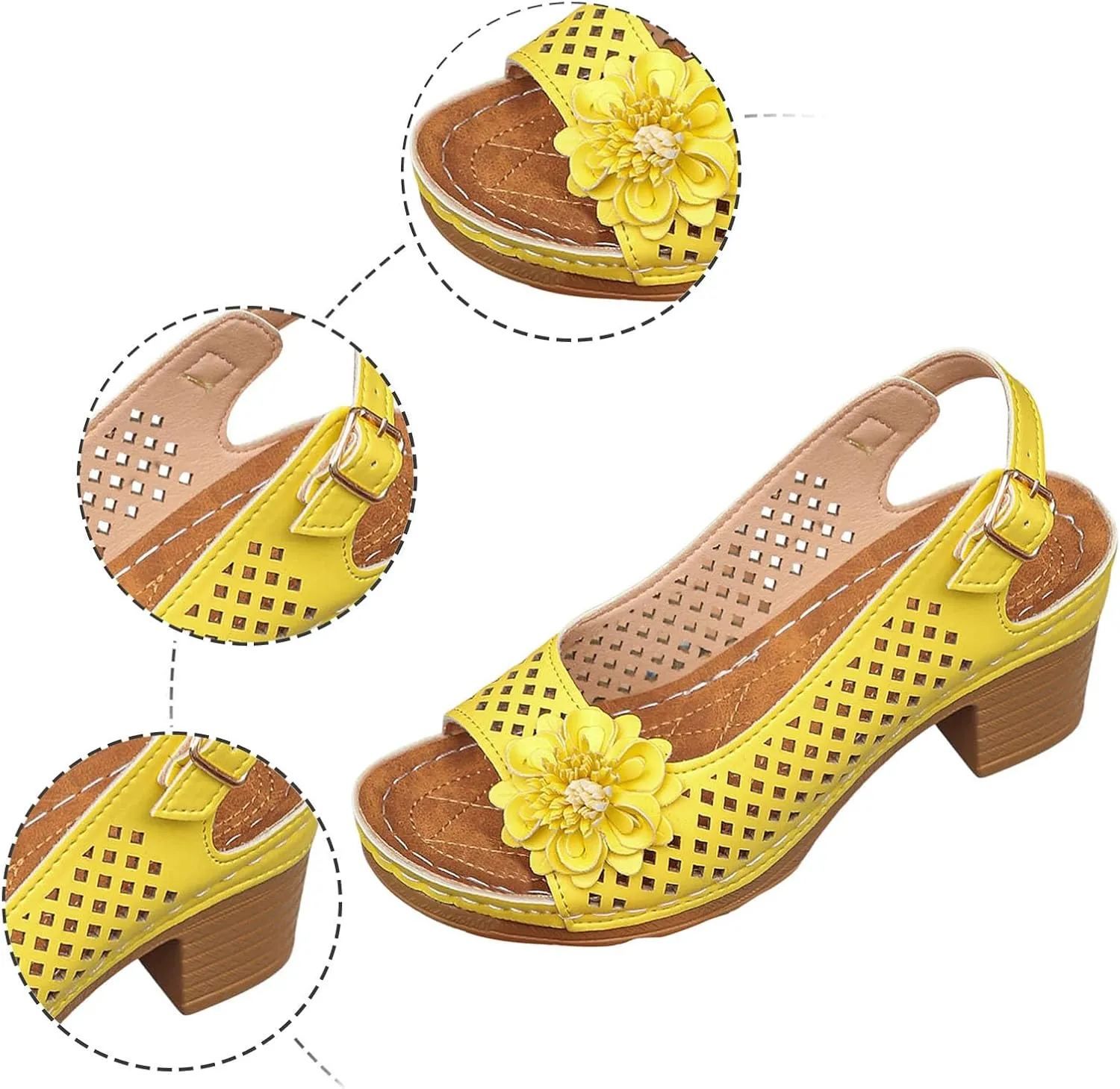 Women's Summer Slide Sandals Mid Heel Comfortable Casual Beach Wedge Shoes for Outfits with Shorts Jeans Dresses